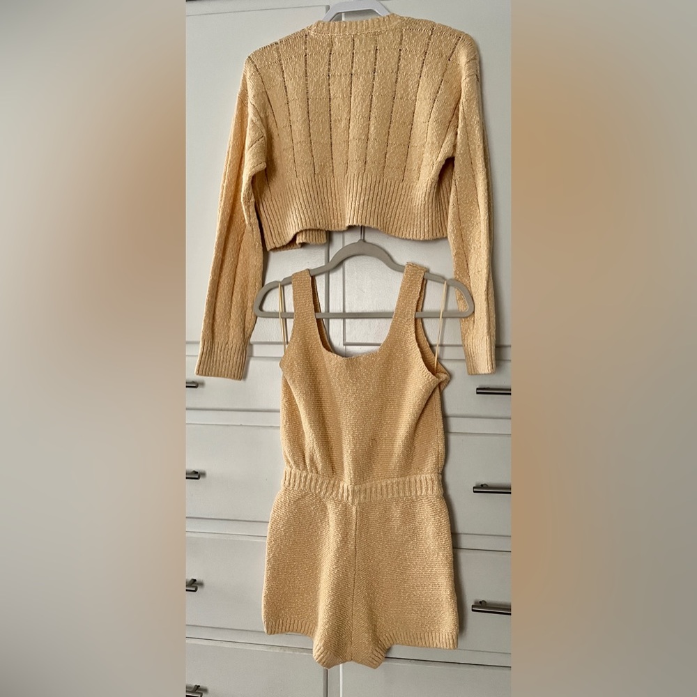 Free People Beach Declan romper and jacket in yellow ONLY size small - Picture 8 of 16
